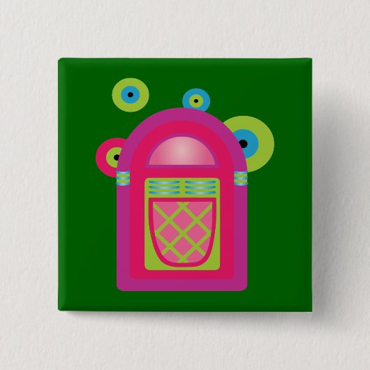 Badge Carré 5 Cm Neon Jukebox (Devant)