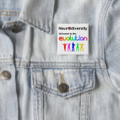 Badge Carré 5 Cm Neurodiversité Bienvenue dans l'Évolution (En situation)