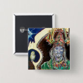 Badge Carré 5 Cm NEUROMANCER, bleu rouge (Devant & derrière)