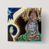 Badge Carré 5 Cm NEUROMANCER, bleu rouge (Devant)