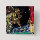 Badge Carré 5 Cm NEUROMANCER, bleu rouge (Devant)