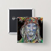 Badge Carré 5 Cm NEUROMANCER, bleu rouge (Devant & derrière)