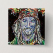 Badge Carré 5 Cm NEUROMANCER, bleu rouge (Devant)