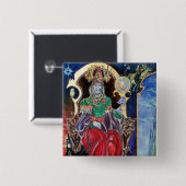 Badge Carré 5 Cm NEUROMANCER, bleu rouge (Devant & derrière)