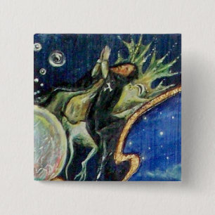 Badge Carré 5 Cm NEUROMANCER, Nagician King Détail