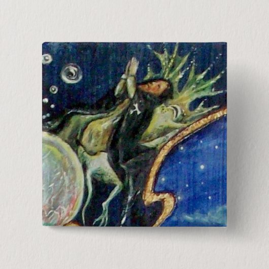 Badge Carré 5 Cm NEUROMANCER, Nagician King Détail (Devant)