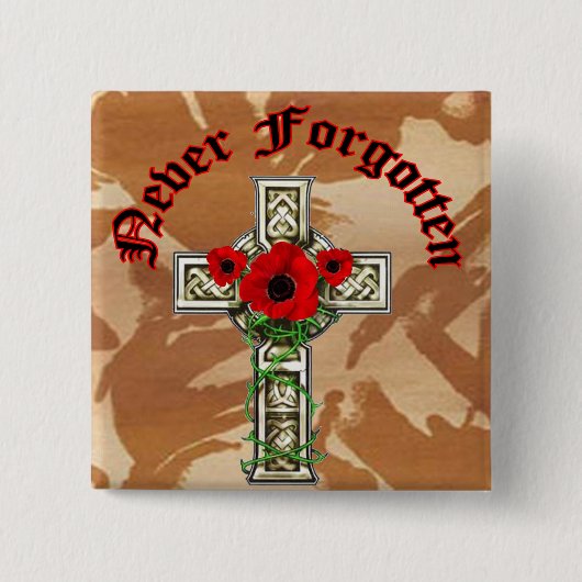 Badge Carré 5 Cm Never Forgotten (Devant)