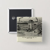 Badge Carré 5 Cm New Deparade Bell Co., Miller Bros Cutlery Co. (Devant & derrière)