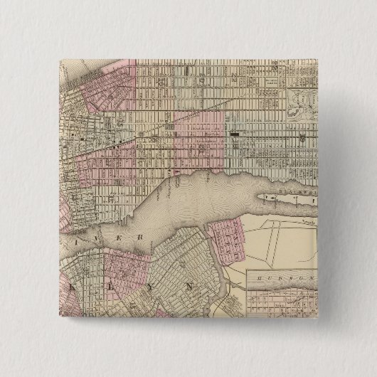 Badge Carré 5 Cm New York, Brooklyn 3 (Devant)