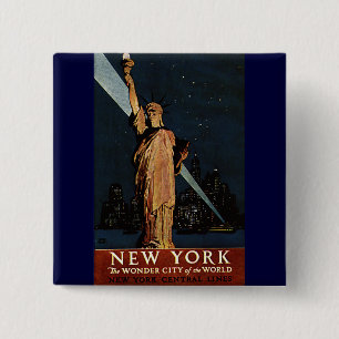 Badge Carré 5 Cm New York City vintage