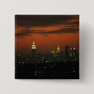 Badge Carré 5 Cm New York, États-Unis. Toits de Manhattan 2