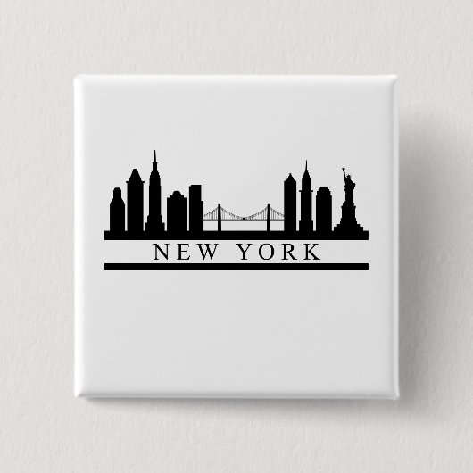 Badge Carré 5 Cm New York Skyline (Devant)