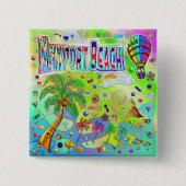 Badge Carré 5 Cm Newport Beach Timeless Melody Button (Devant)