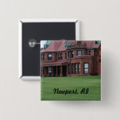 Badge Carré 5 Cm Newport, RI (Devant & derrière)