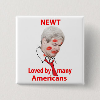 Badge Carré 5 Cm Newt Gingrich, aimé par beaucoup d'Américains