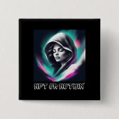 Badge Carré 5 Cm NFT ou Nothin’ - Bold Web3 & Crypto Enthousiaste (Devant)