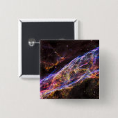 Badge Carré 5 Cm Ngc 6960, La Nébuleuse De La Sorcière. (Devant & derrière)