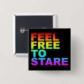 Badge Carré 5 Cm n'hésitez pas à regarder (Devant & derrière)