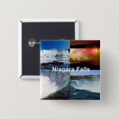 Badge Carré 5 Cm Niagara Falls New York (Devant & derrière)
