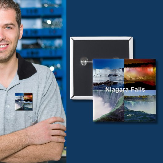 Badge Carré 5 Cm Niagara Falls New York