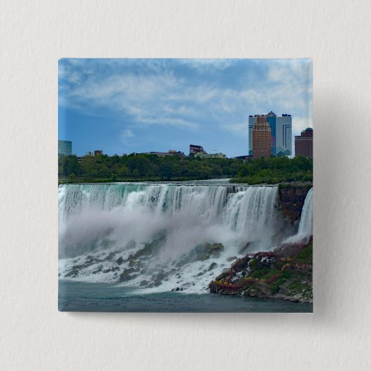Badge Carré 5 Cm Niagara Falls sur le côté canadien (Devant)
