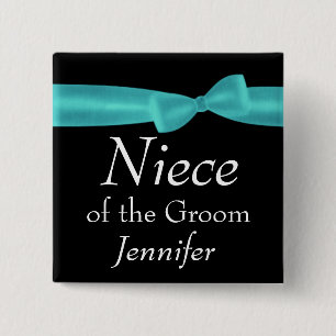 Badge Carré 5 Cm NIÈCE du nom fait sur commande Y128 de mariage