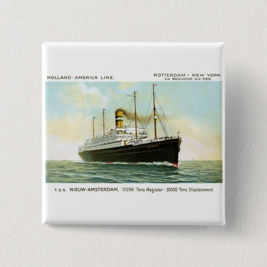 Badge Carré 5 Cm Nieuw Amsterdam de 1906 (Devant)