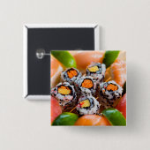 Badge Carré 5 Cm Nigiri et Maki (Devant & derrière)