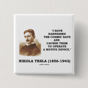 Badge Carré 5 Cm Nikola Tesla a armé le dispositif de motif de