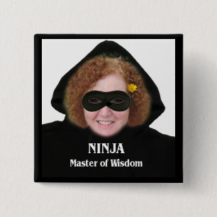 Badge Carré 5 Cm Ninja : Maître de la sagesse