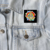 Badge Carré 5 Cm Nirvana Bouddha (En situation)