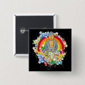 Badge Carré 5 Cm Nirvana Bouddha (Devant & derrière)