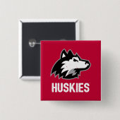 Badge Carré 5 Cm NIU Huskies en détresse (Devant & derrière)