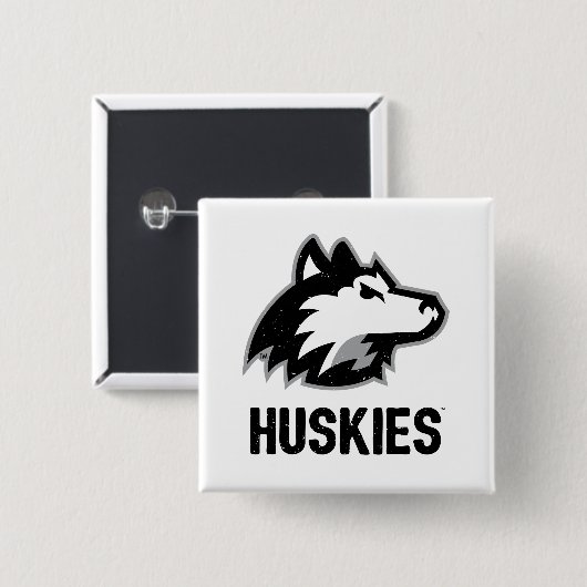 Badge Carré 5 Cm NIU Huskies en détresse (Devant & derrière)