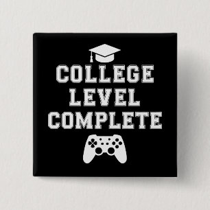 Badge Carré 5 Cm Niveau collégial Complet Graduation Gamer Jeu