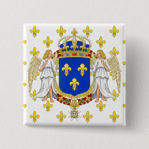Badge Carré 5 Cm Niveau royal du royaume de la France, France