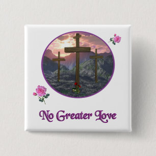 Badge Carré 5 Cm No Greater Love Cross