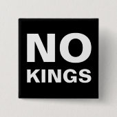 Badge Carré 5 Cm No Kings bold protest (Devant)