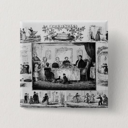 Badge Carré 5 Cm Noël (Devant)