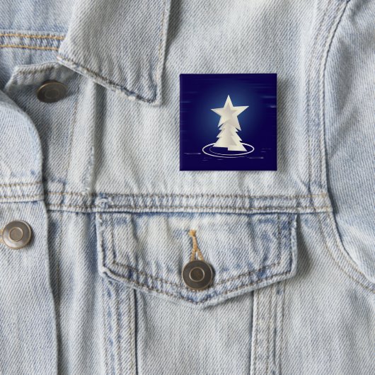 Badge Carré 5 Cm Noël blanc (En situation)