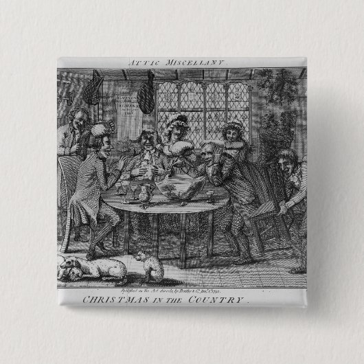 Badge Carré 5 Cm Noël dans le pays (Devant)