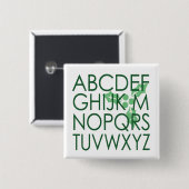Badge Carré 5 Cm Noel de Noël vert intelligent (No L) Nerdy Pun Hol (Devant & derrière)