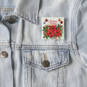 Badge Carré 5 Cm Noël, Festive,