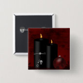 Badge Carré 5 Cm Noël gothique mire l'ornement (Devant & derrière)