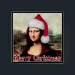 Badge Carré 5 Cm Noël Mona Lisa Avec Le Chapeau De Santa Hat<br><div class="desc">Merci de vous être arrêté ! Ici dans ce magasin,  vous trouverez Noël et beaucoup de Snowmen ! Veuillez cliquer sur la balise -ILOVEXMAS- ci-dessous ou visiter ce magasin pour voir tous les produits et designs disponibles. Communiquez avec moi pour obtenir des renseignements sur les nouveaux produits! - -</div>