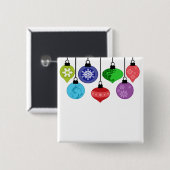 Badge Carré 5 Cm Noël ornemente le bouton (Devant & derrière)