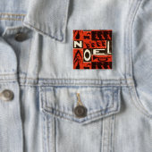 Badge Carré 5 Cm Noel Rouge (En situation)
