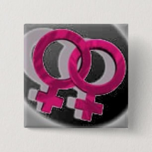 Badge Carré 5 Cm Noir lesbien de symboles