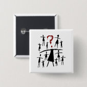 Badge Carré 5 Cm Noir orphelin | Helena - croquis de clone (Devant & derrière)