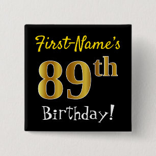 Badge Carré 5 Cm Noircissez, anniversaire d'or de Faux le